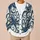 Navy Blue Octopus Tentacles for Relaxed Coastal Everyday Layering and Ocean-Inspired Style All-over Print Knitted Cardigan - 6