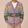 Pastel Floral Stripes for Everyday Autumn Layering and Cottagecore Women's Wardrobes All-over Print Knitted Cardigan - 6