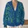 Blue Peacock Feather Botanical Foliage for Elegant Fall Layering and Everyday Style All-over Print Knitted Cardigan - 2
