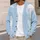Icy Blue And White Organic Color Blocks For Relaxed Everyday Layering, Women’s Style All-over Print Knitted Cardigan - 5
