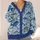 Blue Ocean Fish Motifs for Relaxed Coastal Layering and Everyday Women's Wardrobe All-over Print Knitted Cardigan - 4