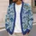 Blue Ocean Fish Motifs for Relaxed Coastal Layering and Everyday Women's Wardrobe All-over Print Knitted Cardigan - 5