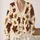 Autumn Maple Leaf Motifs for Everyday Layering and Cool-Weather Weekend Outings for Women All-over Print Knitted Cardigan - 2