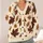 Autumn Maple Leaf Motifs for Everyday Layering and Cool-Weather Weekend Outings for Women All-over Print Knitted Cardigan - 4