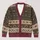 Burgundy Charcoal Vintage Geometric Layers For Casual Office And Relaxed Weekend Wear All-over Print Knitted Cardigan - 1
