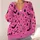 Pink Skull and Spider Web Motifs for Halloween Parties and Cozy Autumn Layering All-over Print Knitted Cardigan - 4