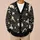 Cream Cat Wave Motifs for Relaxed Everyday Layering, Modern Feline Style for Men All-over Print Knitted Cardigan - 6