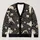 Cream Cat Wave Motifs for Relaxed Everyday Layering, Modern Feline Style for Men All-over Print Knitted Cardigan - 1