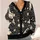 Cream Cat Wave Motifs for Relaxed Everyday Layering, Modern Feline Style for Men All-over Print Knitted Cardigan - 4