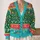 Colorful Floral Folk Blooms For Cheerful Everyday Layering And Youthful Wardrobe Style All-over Print Knitted Cardigan - 2