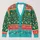 Colorful Floral Folk Blooms For Cheerful Everyday Layering And Youthful Wardrobe Style All-over Print Knitted Cardigan - 1