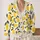 Retro Lemon Motif for Sunny All-Season Layering and Relaxed Weekend Styling for Women All-over Print Knitted Cardigan - 2