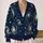 Navy Galaxy Swirl Stars For Relaxed Everyday Layering And Cosmic Weekend Outdoor Style All-over Print Knitted Cardigan - 2
