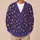 Purple Hearts and Botanical Sprigs for Cozy Everyday Layering and Weekend Outings All-over Print Knitted Cardigan - 6