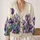 Purple Tulip Meadow Botanical Style for Autumn Layering and Everyday Garden Days All-over Print Knitted Cardigan - 2
