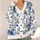 Blue Gold Porcelain Florals for Elegant French Style Layering and Everyday Womenswear All-over Print Knitted Cardigan - 4