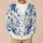 Blue Gold Porcelain Florals for Elegant French Style Layering and Everyday Womenswear All-over Print Knitted Cardigan - 6