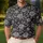 Black Rose Outline Floral Style for Golf, Travel, and Evening Casual Wear Gift Idea Men's Polo Shirt - 4
