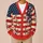 American Flag Cherry Blossoms for Casual Weekend Layering, Women’s Patriotic Style All-over Print Knitted Cardigan - 6