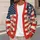 American Flag Cherry Blossoms for Casual Weekend Layering, Women’s Patriotic Style All-over Print Knitted Cardigan - 5