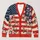American Flag Cherry Blossoms for Casual Weekend Layering, Women’s Patriotic Style All-over Print Knitted Cardigan - 1