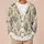 Ivory Gold Trellis Botanical Blooms For Refined Everyday Layering And Office Style All-over Print Knitted Cardigan - 6