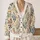 Ivory Gold Trellis Botanical Blooms For Refined Everyday Layering And Office Style All-over Print Knitted Cardigan - 2