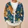 Diving Cat With Colorful Fish For Ocean Lovers, Casual Coastal Everyday Layering All-over Print Knitted Cardigan - 6