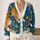 Diving Cat With Colorful Fish For Ocean Lovers, Casual Coastal Everyday Layering All-over Print Knitted Cardigan - 2