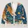 Diving Cat With Colorful Fish For Ocean Lovers, Casual Coastal Everyday Layering All-over Print Knitted Cardigan - 1