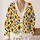Sunflower Leopard Floral Style for Seaside Vacations, Resort Days, and Easy Layering All-over Print Knitted Cardigan - 2