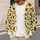 Sunflower Leopard Floral Style for Seaside Vacations, Resort Days, and Easy Layering All-over Print Knitted Cardigan - 5