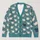 Cream Sheep Motifs On Hazy Blue For Cozy Countryside Layering And Everyday Style All-over Print Knitted Cardigan - 1