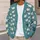 Cream Sheep Motifs On Hazy Blue For Cozy Countryside Layering And Everyday Style All-over Print Knitted Cardigan - 5