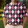 Pink Black Argyle Diamonds for Vintage Golf Style and Preppy Summer Outfits Unisex Men's Polo Shirt - 4