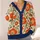 Orange Poppy Florals for Vintage Summer Layering and Everyday Cottagecore Wardrobe Style All-over Print Knitted Cardigan - 4