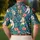 Tropical Cat Golfers with Hibiscus Leaves for Summer Fairways and Golf-Loving Fans Men's Polo Shirt - 5