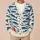 Blue Fish And Red Geometric Shapes For Vintage Coastal Everyday Layering For Women All-over Print Knitted Cardigan - 6