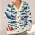 Blue Fish And Red Geometric Shapes For Vintage Coastal Everyday Layering For Women All-over Print Knitted Cardigan - 4