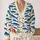 Blue Fish And Red Geometric Shapes For Vintage Coastal Everyday Layering For Women All-over Print Knitted Cardigan - 2
