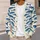 Blue Fish And Red Geometric Shapes For Vintage Coastal Everyday Layering For Women All-over Print Knitted Cardigan - 5