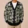 Bookshelf Cat Reading Room Motif for Relaxed Library Days and Cozy Everyday Layering All-over Print Knitted Cardigan - 6