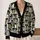 Bookshelf Cat Reading Room Motif for Relaxed Library Days and Cozy Everyday Layering All-over Print Knitted Cardigan - 2