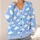Soft Blue Cloud Motifs for Cozy Autumn Layering and Cute Everyday Style for Women All-over Print Knitted Cardigan - 4