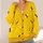Golden Bee Motif for Casual Layering and Garden Days, Women's Nature-Inspired Style All-over Print Knitted Cardigan - 4