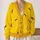 Golden Bee Motif for Casual Layering and Garden Days, Women's Nature-Inspired Style All-over Print Knitted Cardigan - 2