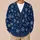 Navy Snowflake Motif for Cozy Winter Layering and Festive Everyday Style for Women All-over Print Knitted Cardigan - 6