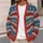 Nordic Folk Blue Red Geometric Winter Layers for Cozy Weekend Style and Travel Wear All-over Print Knitted Cardigan - 5