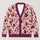 Burgundy and Blush Abstract Speckles for Relaxed Everyday Layering and Weekend Style All-over Print Knitted Cardigan - 1