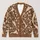 Vintage Brown Cream Floral Patchwork for Casual Layering and Everyday Womens Style All-over Print Knitted Cardigan - 1